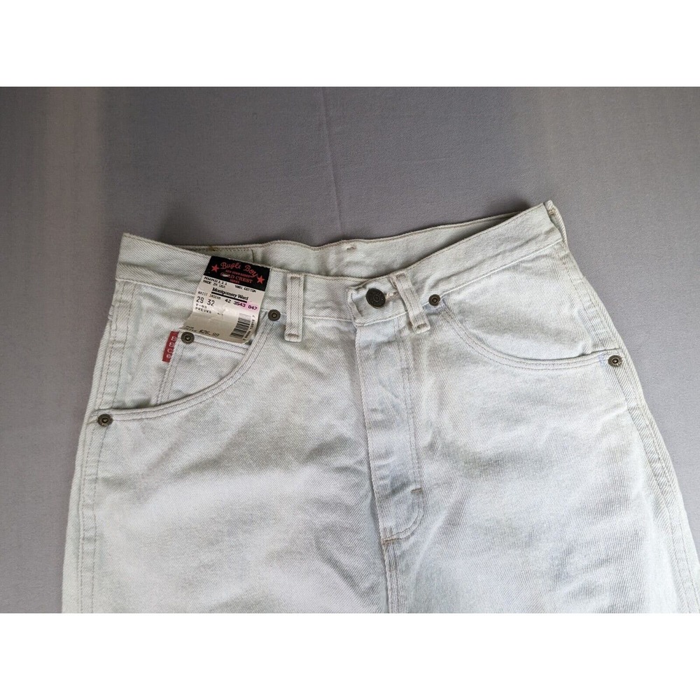 Bugle Boy Men's Jeans Size 29 x 32 Tapered Leg 90s Light Wash Denim Vintage NWT - Picture 2 of 16